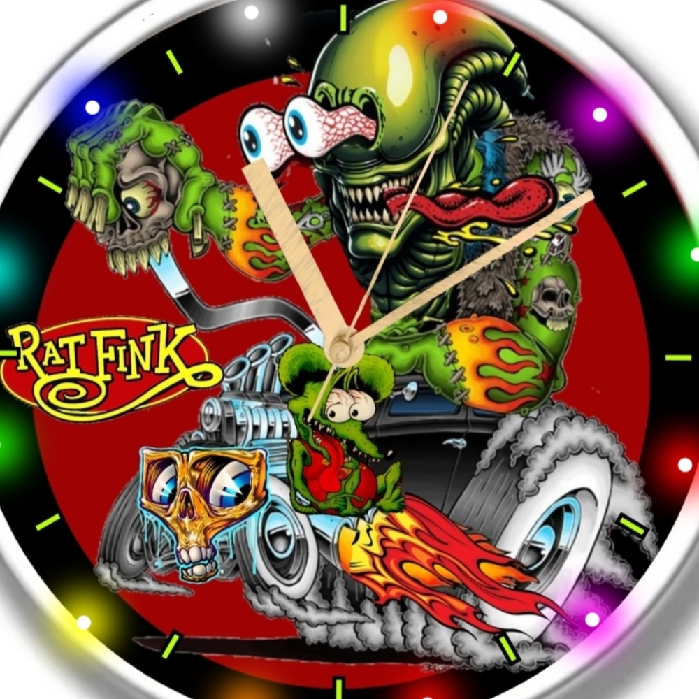 Rat Fink And Illegal Alien Wall Clock Personalized